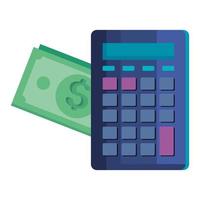 bill money cash with calculator vector