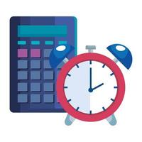 alarm clock time with calculator vector