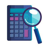 magnifying glass with calculator math and vector