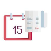 paper voucher with calendar reminder vector