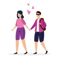 young couple avatar character icon vector