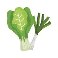 fresh leek with chard vegetables isolated icon vector