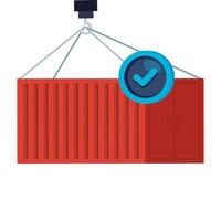 container metal hanging with check symbol vector