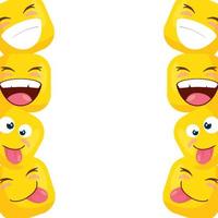 frame of funny square emoticons vector