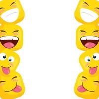 frame of funny square emoticons vector