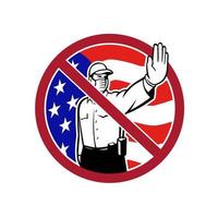 American Border Security No Entry Sign vector