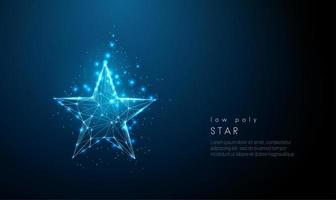 Abstract blue star. Low poly style design. vector