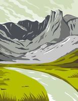 Gates of the Arctic National Park and Preserve Oolah Valley vector