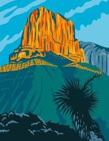 Guadalupe Mountains National Park with El Capitan Peak vector