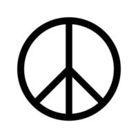 Peace sign circle black white isolate vector