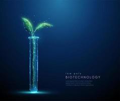 Green plant sprout in tube. Biotechnology concept vector