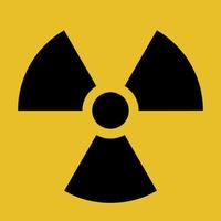 Vector radiation warning symbol, black and yellow