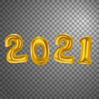 New Year 2021 balloons vector