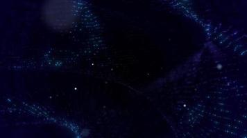 blå partiklar virvlar runt bakgrund video