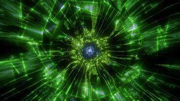 Abstract green triangle science fiction 3d illustration dj loop video