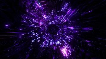 Cool science fiction tunnel glowing 3d illustration dj loop video