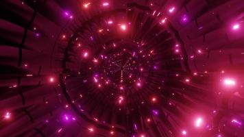 Blinking space tunnel lights 3d illustration dj loop video