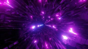 Resumen luces de neón resplandor agujero túnel 3d ilustración vj loop video