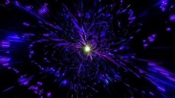 brillante azul espacio partículas galaxia agujero de gusano super nova 3d ilustración dj loop video