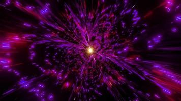 leuchtende Raumteilchen Galaxie Wurmloch 3d Illusttration DJ-Schleife