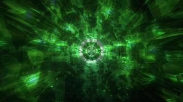 Ambient green cool dark tech hole tunnel 3d illustration vj loop video