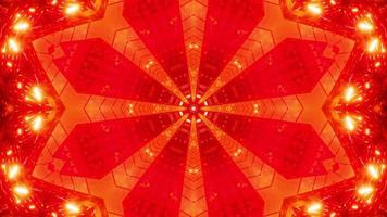 túnel estrela vermelha abstrata ilustração 3D loop visual vj video