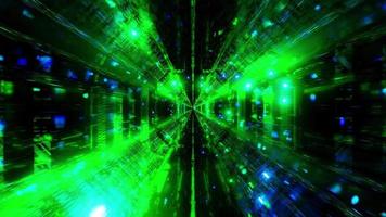 lampeggiante incandescente particelle di spazio tunnel 3d illustrazione vj loop video