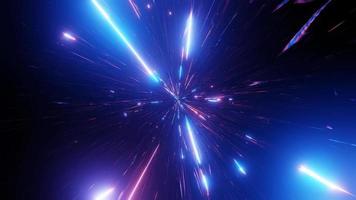 Glowing space particles lights 3d illustration vj loop video