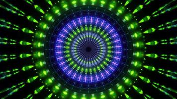 Round rotating neon lights 3d illustration vj loop video