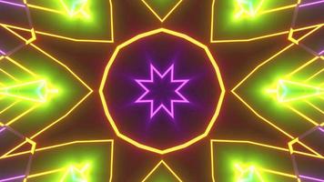 astratto incandescente neon star 3d illustrazione vj loop video