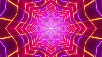 Abstract neon star glowing 3d illustration vj loop video