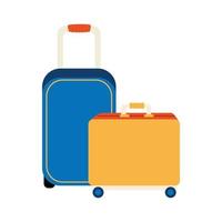 set of wheeled suitcases isolated icons vector