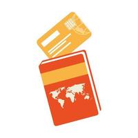 atlas book with credit card isolated icon vector