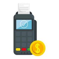 Isolated money coin and dataphone vector design