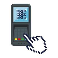 código qr dentro del diseño de vector de datáfono y cursor