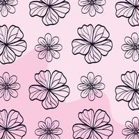 background of cute flowers naturals vector