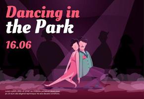 Argentine tango performance banner flat vector template