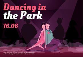 Argentine tango performance banner flat vector template