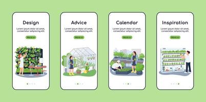 Landscape design onboarding mobile app screen flat vector template