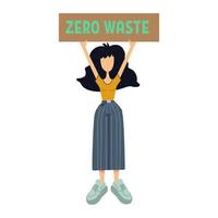 Zero waste flat cartoon vector illustration