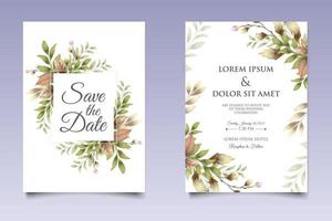 Beautiful Hand Drawing Floral Wedding Invitation Template vector