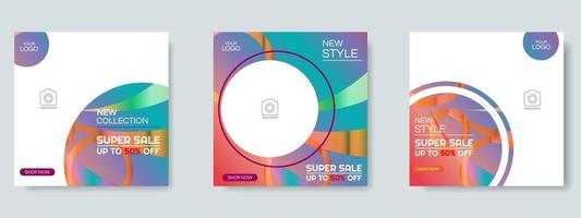 fashion sale social media post design template. web banner vector