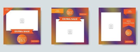 fashion sale social media post design template. web banner vector