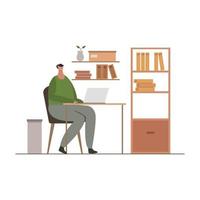 Man working from home vector