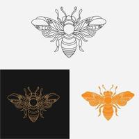 diseño de simetría de abejas vector