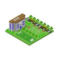 Isometric School On White Background vector