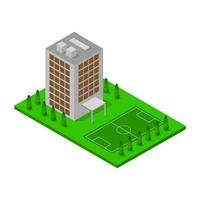 Isometric School On White Background vector