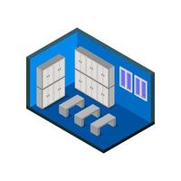 Isometric Locker Room vector