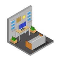 Isometric TV Room vector