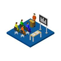 Isometric Conference Room On White Background vector